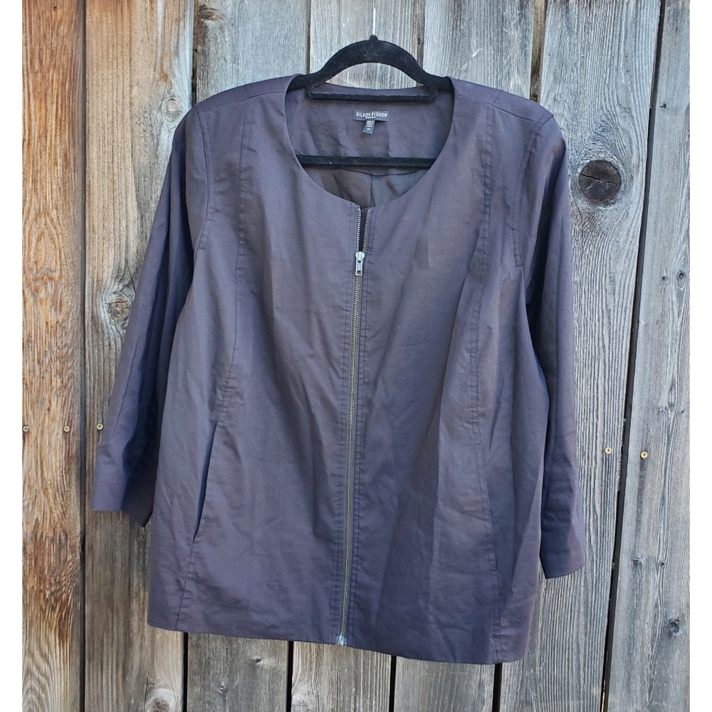 Eileen Fisher Deep Gray Utility Jacket